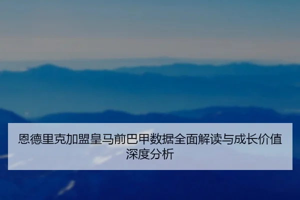 恩德里克加盟皇马前巴甲数据全面解读与成长价值深度分析